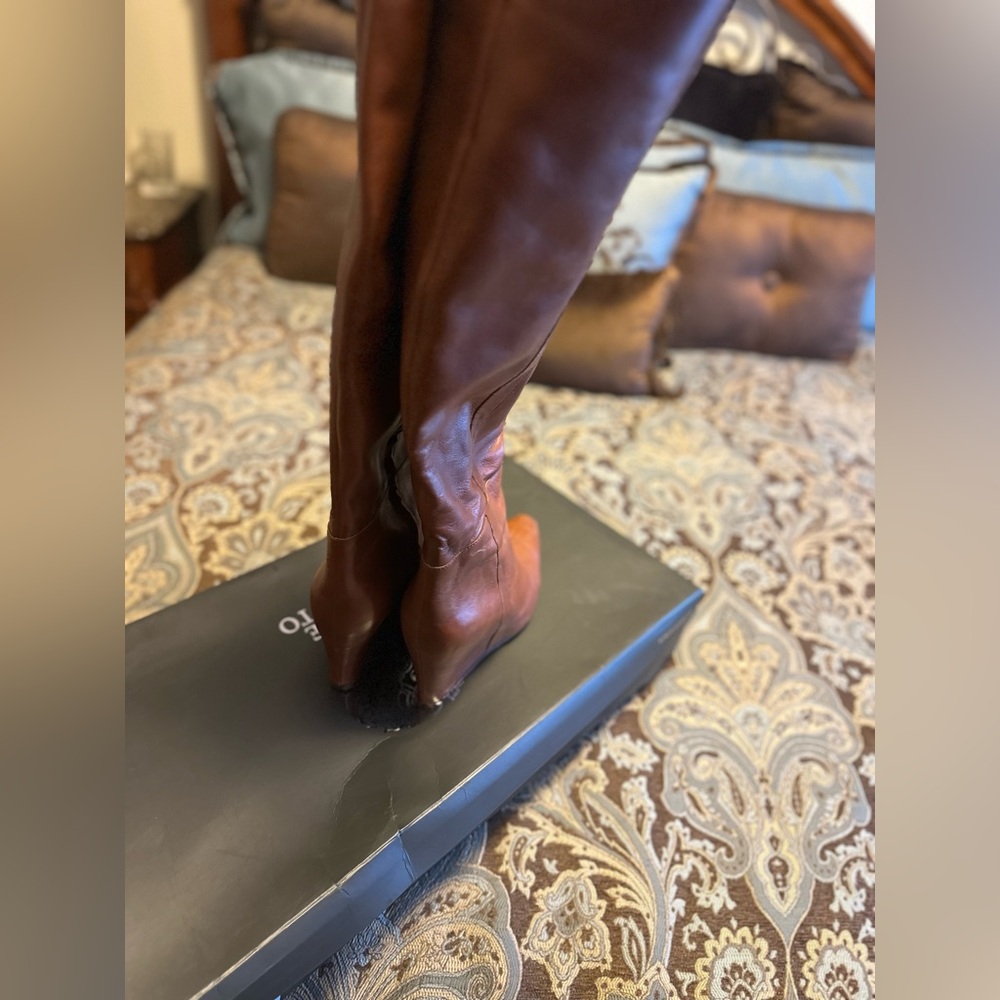 Vince Camuto Brown Over-the-Knee Wedge Boots - Picture 3 of 8